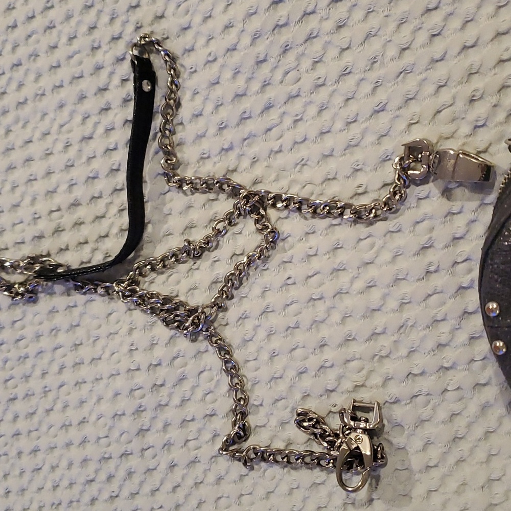 NWT! JUNIOR DRAKE NANO MINI CROSSBODY BOYSENBERRY STUDDED BAG METALLIC P… - Picture 4 of 7